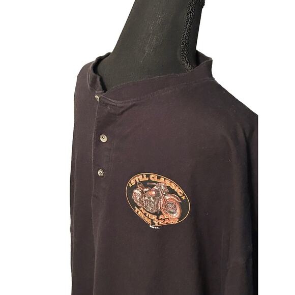 Byker Bizzare Polo Shirt Men's Size 2XL Button‎ Up Black - Picture 2 of 5